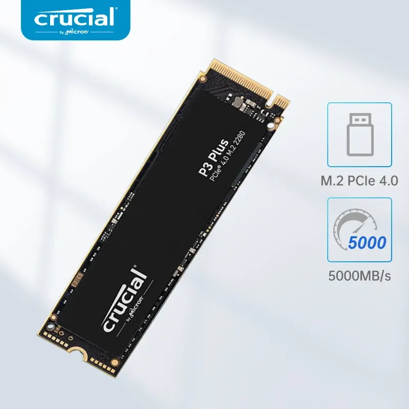 Ssd Nvme M.2 Crucial P3 Plus 1tb, Gen 4, 5000mb/S